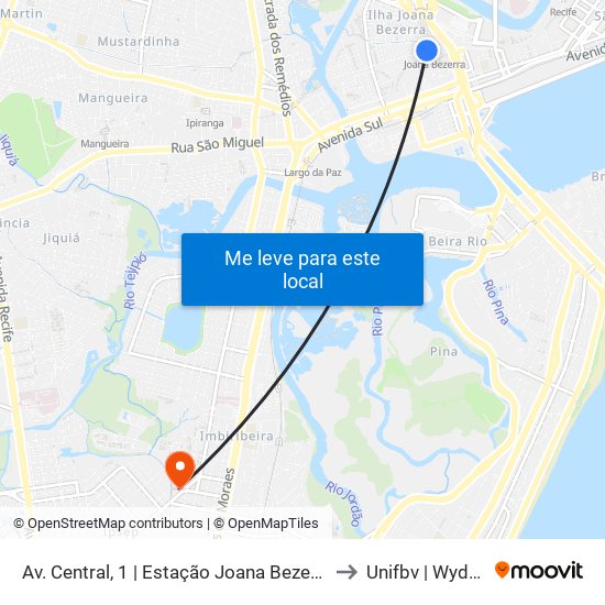 Av. Central, 1 | Estação Joana Bezerra to Unifbv | Wyden map