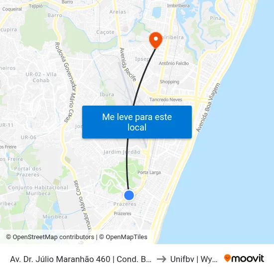Av. Dr. Júlio Maranhão 460 | Cond. Batalha to Unifbv | Wyden map