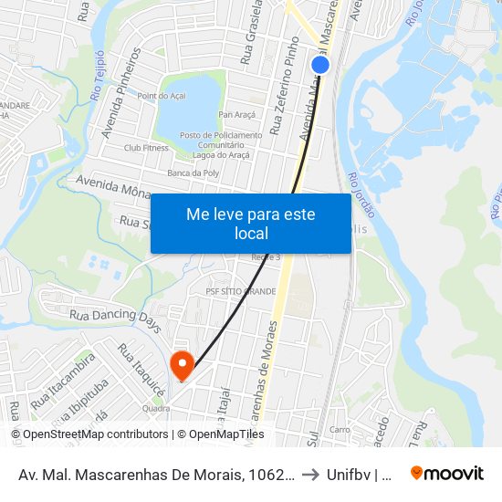 Av. Mal. Mascarenhas De Morais, 1062 | Grau Técnico to Unifbv | Wyden map