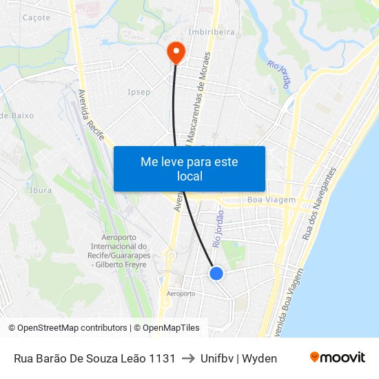 Rua Barão De Souza Leão 1131 to Unifbv | Wyden map