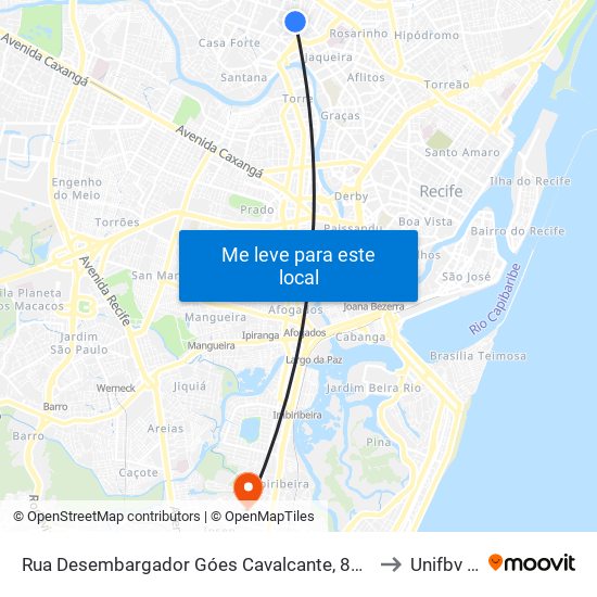 Rua Desembargador Góes Cavalcante, 84 | Hospital Agamenon Magalhães to Unifbv | Wyden map