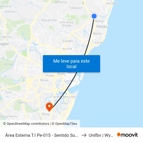 Área Externa T.I Pe-015 - Sentido Subúrbio to Unifbv | Wyden map