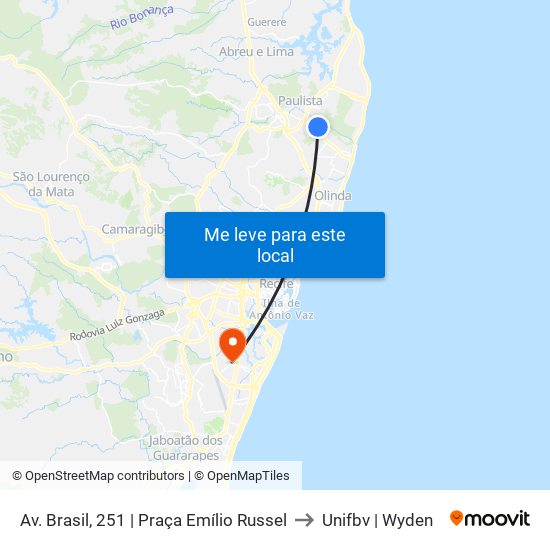 Av. Brasil, 251 | Praça  Emílio Russel to Unifbv | Wyden map