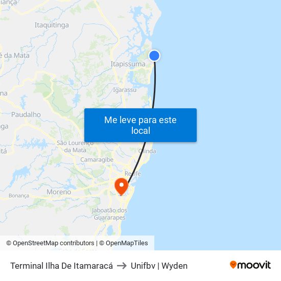 Terminal Ilha De Itamaracá to Unifbv | Wyden map