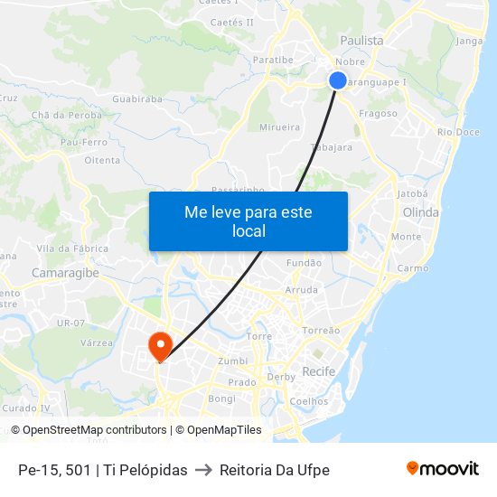 Pe-15, 501 | Ti Pelópidas to Reitoria Da Ufpe map