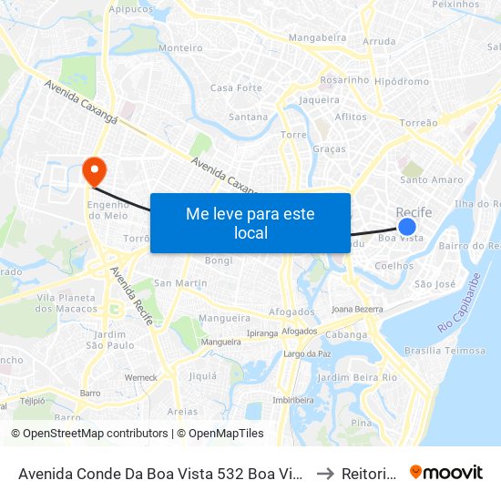 Avenida Conde Da Boa Vista 532 Boa Vista Recife - Pernambuco 50010 Brasil to Reitoria Da Ufpe map