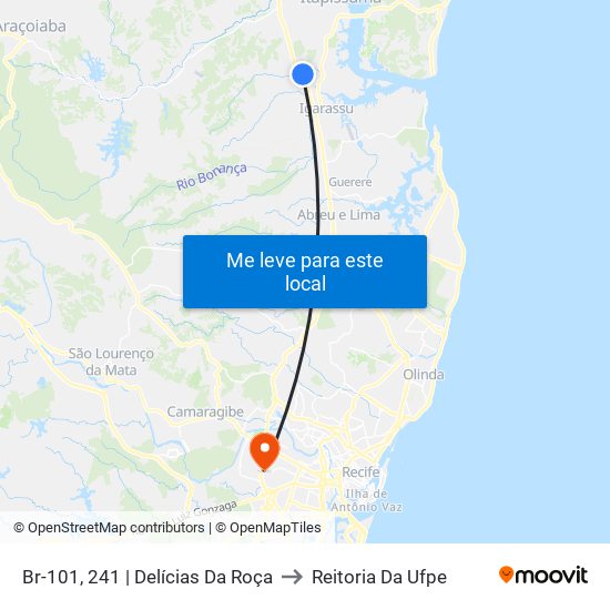 Br-101, 241 | Delícias Da Roça to Reitoria Da Ufpe map