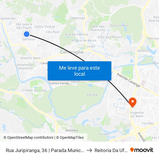 Rua Juripiranga, 36 | Parada Municipal to Reitoria Da Ufpe map