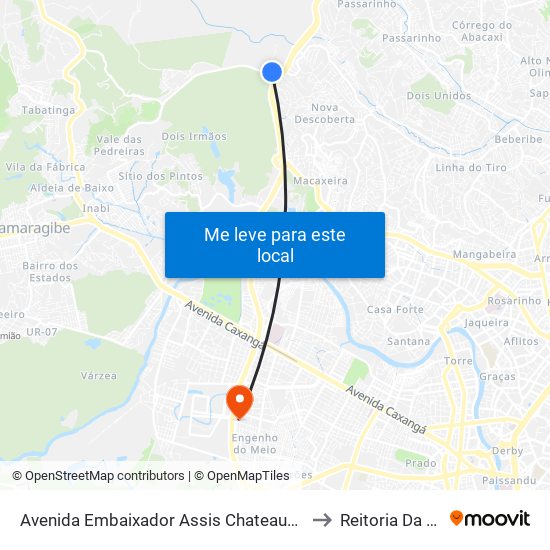 Avenida Embaixador Assis Chateaubriand, 26 to Reitoria Da Ufpe map