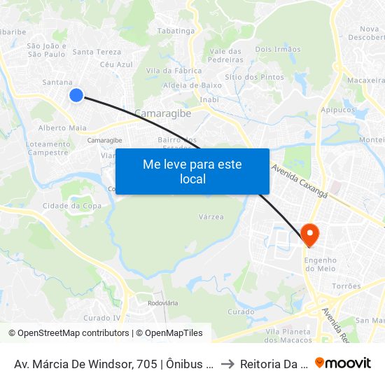 Av. Márcia De Windsor, 705 | Ônibus Municipais to Reitoria Da Ufpe map
