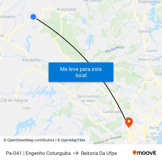 Pe-041 | Engenho Cotunguba to Reitoria Da Ufpe map