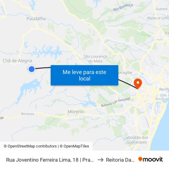 Rua Joventino Ferreira Lima, 18 | Praça De Lages to Reitoria Da Ufpe map