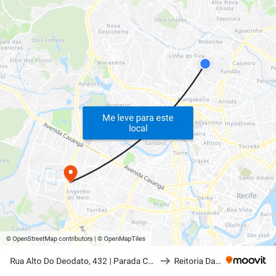 Rua Alto Do Deodato, 432 | Parada Complementar to Reitoria Da Ufpe map