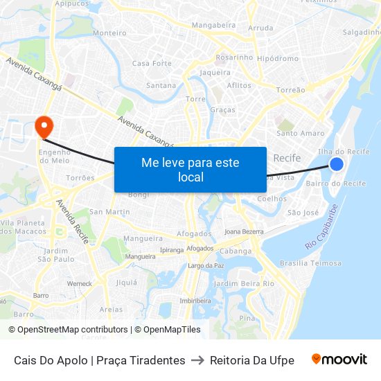Cais Do Apolo | Praça Tiradentes to Reitoria Da Ufpe map