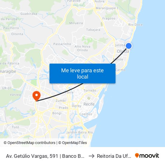 Av. Getúlio Vargas, 591 | Banco Bmg to Reitoria Da Ufpe map