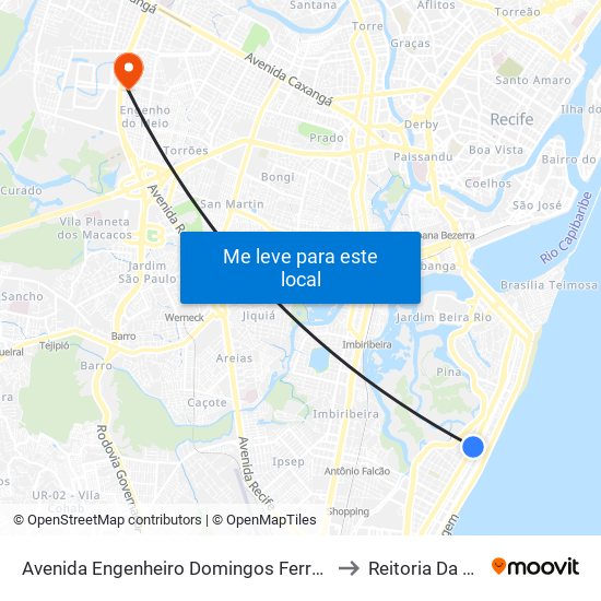 Avenida Engenheiro Domingos Ferreira 636 to Reitoria Da Ufpe map