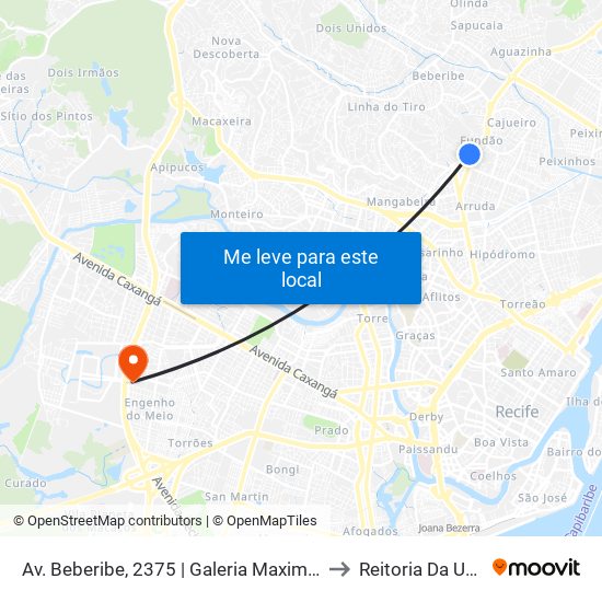 Av. Beberibe, 2375 | Galeria Maximiano to Reitoria Da Ufpe map