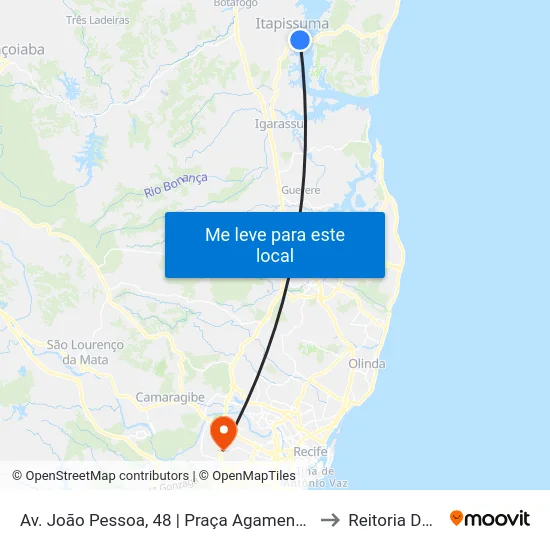 Av. João Pessoa, 48 | Praça Agamenon Magalhães to Reitoria Da Ufpe map