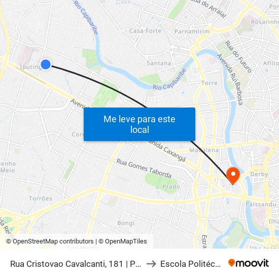 Rua Cristovao Cavalcanti, 181 | Praça Cordislândia to Escola Politécnica - Upe map