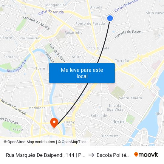 Rua Marquês De Baipendi, 144 | Parada Complementar to Escola Politécnica - Upe map