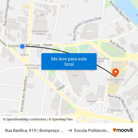 Rua Benfica, 919 | Bompreço Da Benfica to Escola Politécnica - Upe map