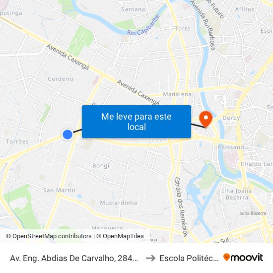 Av. Eng. Abdias De Carvalho, 2849 | Compaz Cordeiro to Escola Politécnica - Upe map