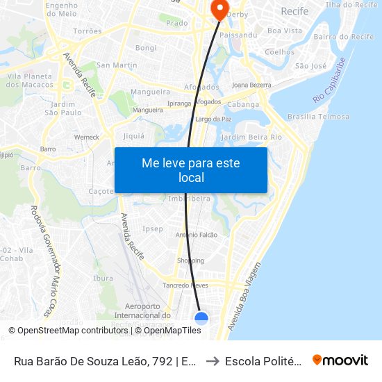 Rua Barão De Souza Leão, 792 | Escola Santos Dumont to Escola Politécnica - Upe map