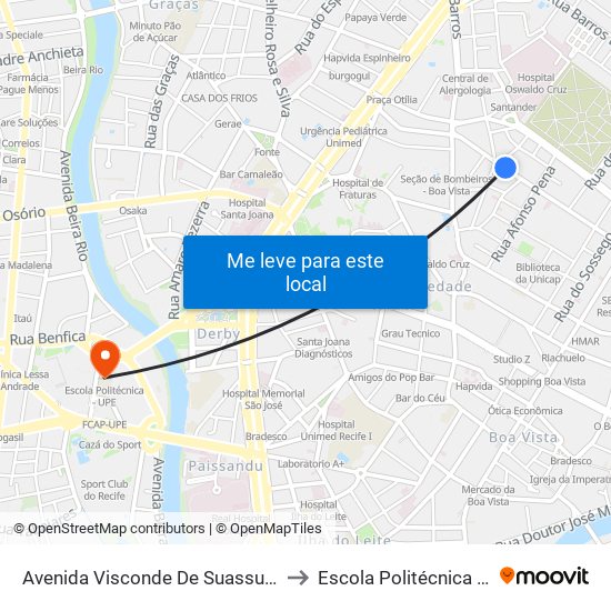 Avenida Visconde De Suassuna 716 to Escola Politécnica - Upe map