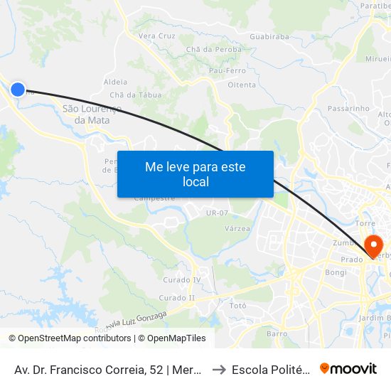 Av. Dr. Francisco Correia, 52 | Mercado Público De Tiúma to Escola Politécnica - Upe map