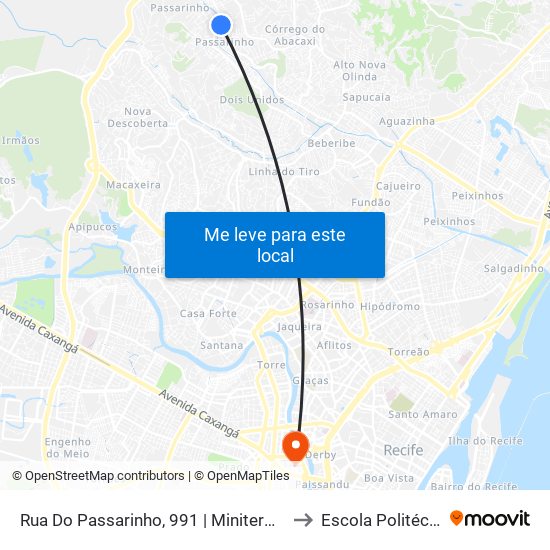 Rua Do Passarinho, 991 | Miniterminal Do Passarinho to Escola Politécnica - Upe map