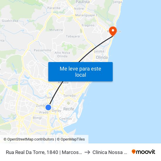 Rua Real Da Torre, 1840 | Marcos Peças E Acessórios (Pista Central) to Clínica Nossa Senhora Do Carmo map