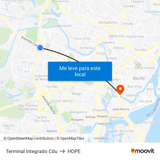 Terminal Integrado Cdu to HOPE map