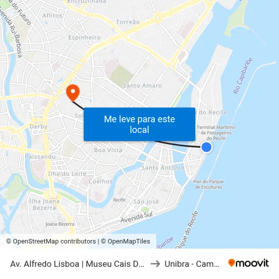 Av. Alfredo Lisboa | Museu Cais Do Sertão to Unibra - Campus II map