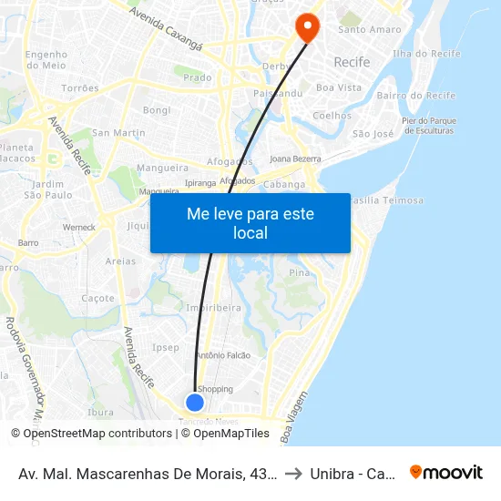 Av. Mal. Mascarenhas De Morais, 4304 | Sest/Senat to Unibra - Campus II map
