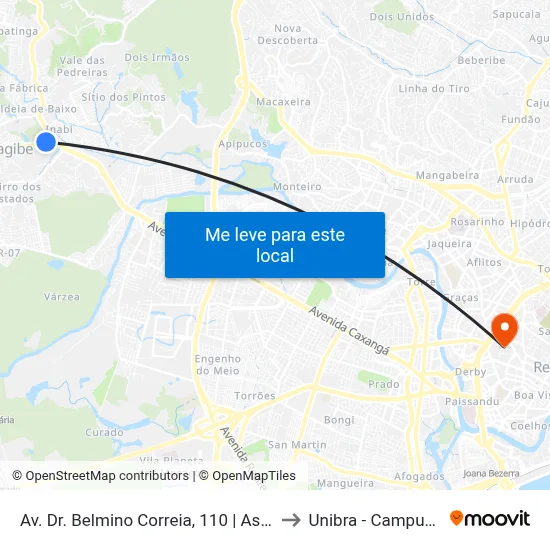 Av. Dr. Belmino Correia, 110 | Assaí to Unibra - Campus II map