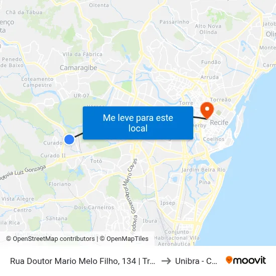 Rua Doutor Mario Melo Filho, 134 | Transp. Complementar to Unibra - Campus II map