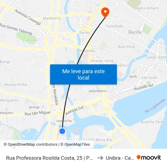 Rua Professora Rosilda Costa, 25 | Parada Complementar to Unibra - Campus II map