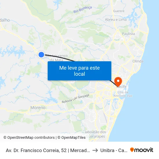 Av. Dr. Francisco Correia, 52 | Mercado Público De Tiúma to Unibra - Campus II map