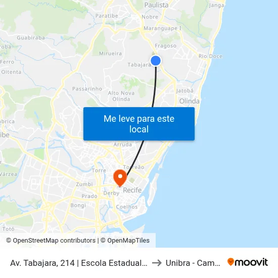 Av. Tabajara, 214 | Escola Estadual Tabajara to Unibra - Campus II map