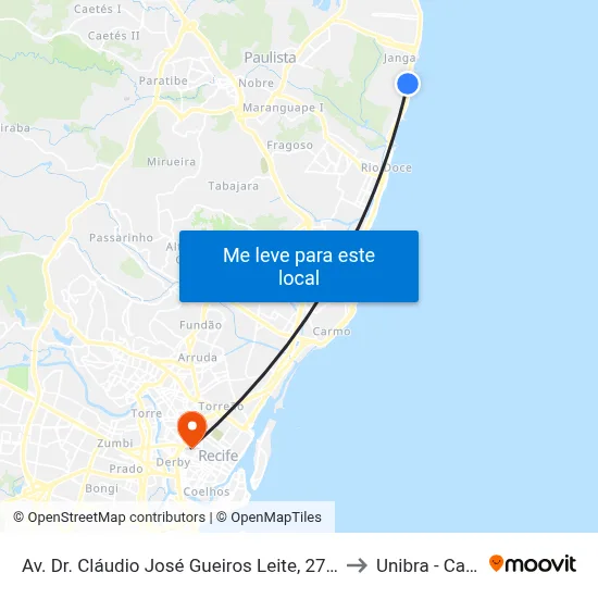Av. Dr. Cláudio José Gueiros Leite, 277 | Armazém Coral to Unibra - Campus II map