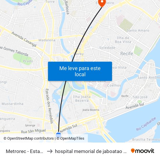 Metrorec - Estação Largo Da Paz to hospital memorial de jaboatao
Hospital Memoria de Jaboatao map