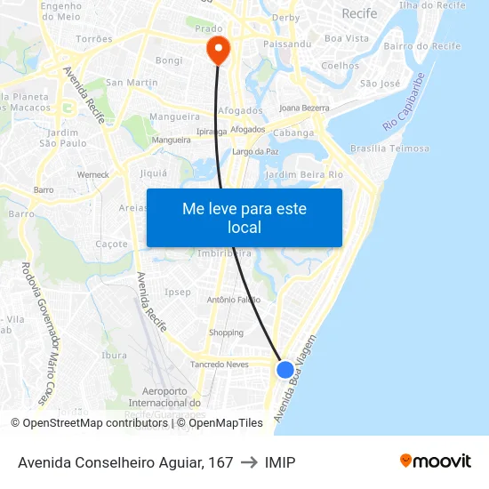 Avenida Conselheiro Aguiar, 167 to IMIP map