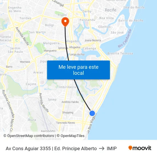 Av Cons Aguiar 3355 | Ed. Príncipe Alberto to IMIP map