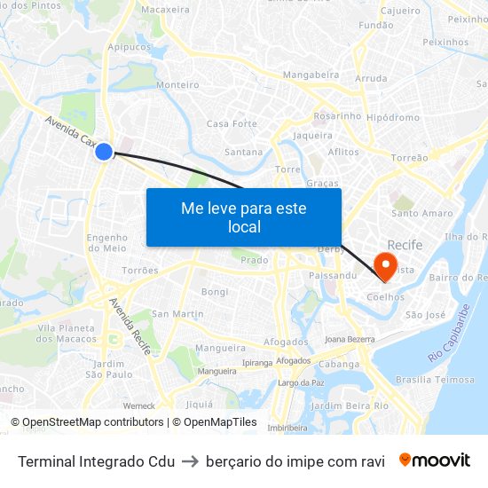 Terminal Integrado Cdu to berçario do imipe com ravi map