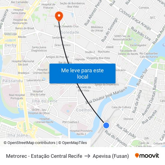 Metrorec - Estação Central Recife to Apevisa (Fusan) map