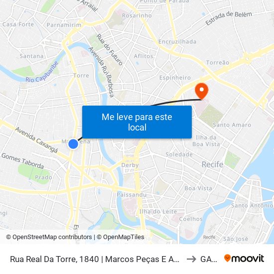 Rua Real Da Torre, 1840 | Marcos Peças E Acessórios (Pista Central) to GAC-PE map