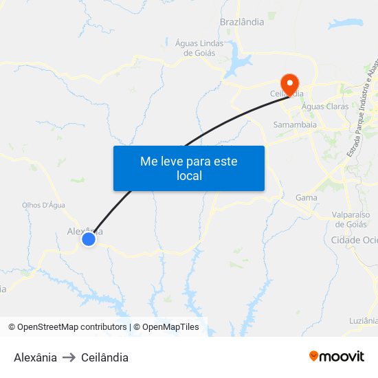 Alexânia to Ceilândia map