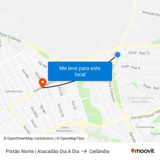 Pistão Norte | Atacadão Dia A Dia to Ceilândia map