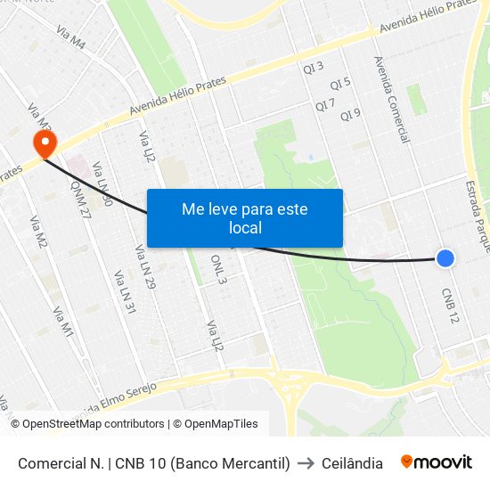 Comercial N. | CNB 10 (Banco Mercantil) to Ceilândia map