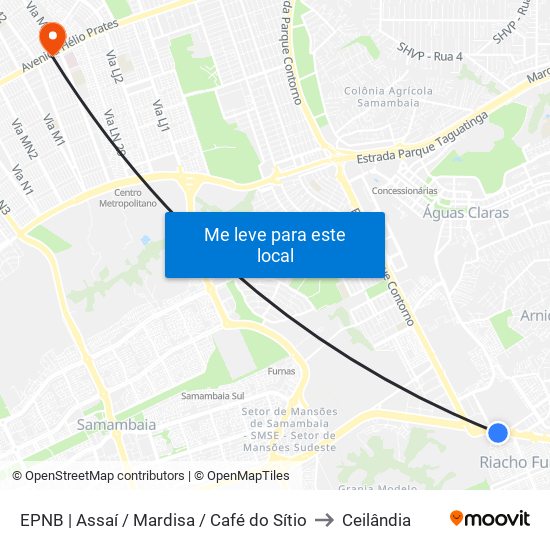 Epnb | Assaí / Mardisa / Café Do Sítio to Ceilândia map